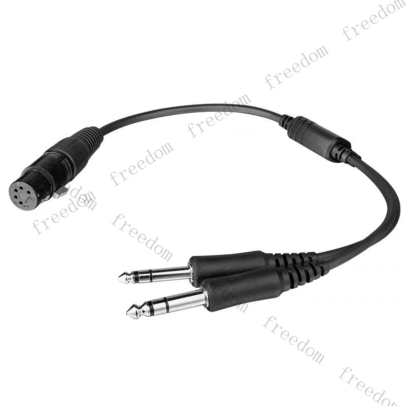 

HJY For Airbus 5-pin XLR plug to dual general aviation (G/A) dual plug adapter cable