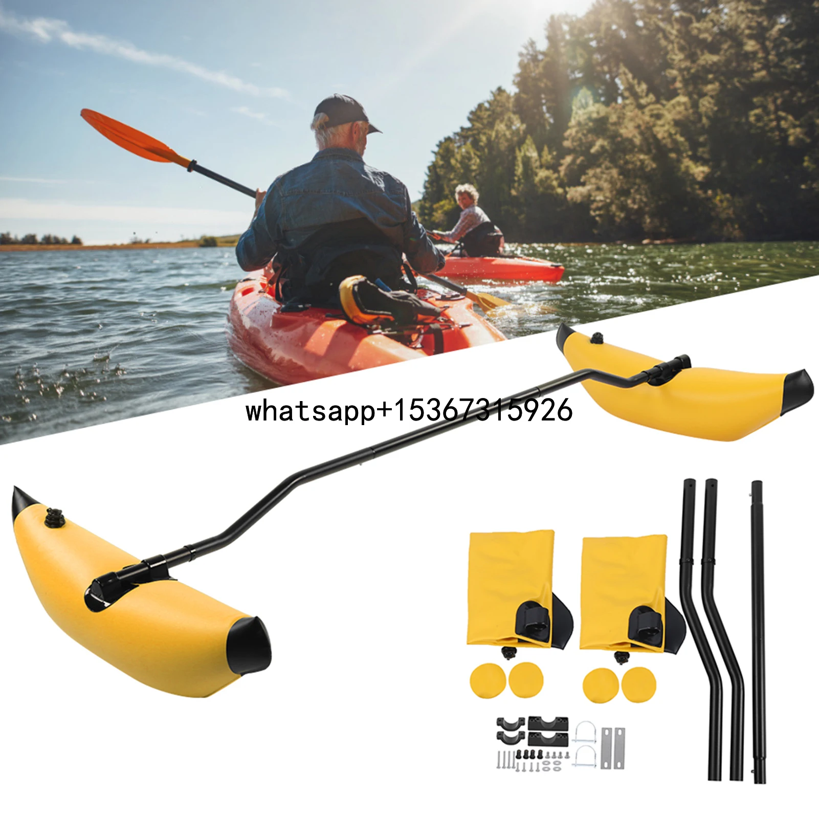 

Canoe Boat Accessory Inflatable Kayak Stabilizer PVC Canoe Outrigger Kit Floating Balancing Boat Accessory Kayak Outrigger Kit