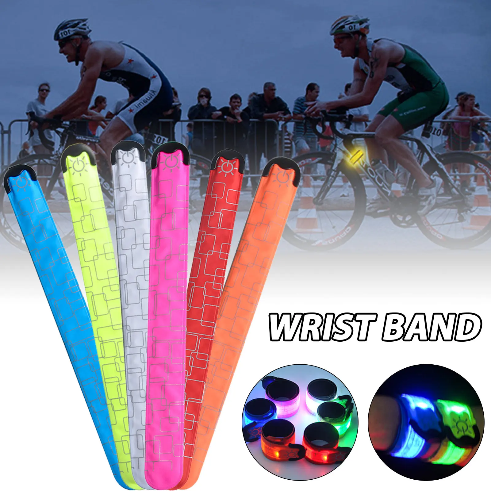 Bracelets de sécurité à claquettes haute visibilité, portables et légers, adaptés à l'équitation de cyclisme