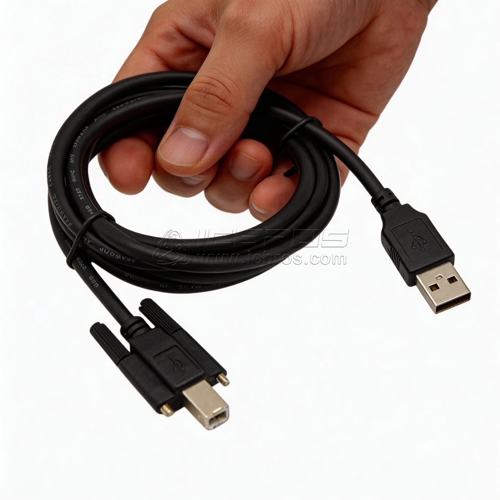 5pcs Industrial Camera 2.0 Printer Data With Ear Lock Screw USB To Square Port Connection Cable Can Be Fixed