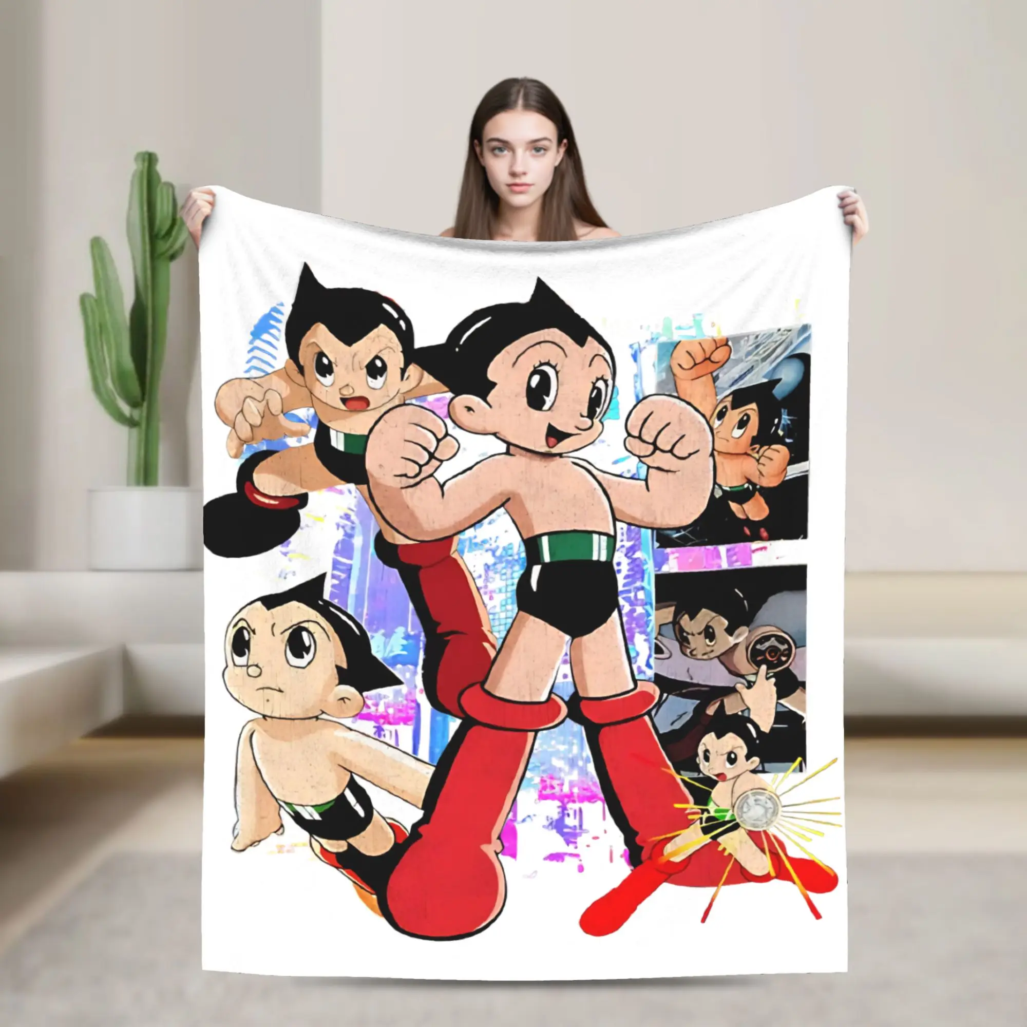 Astroboy Astro Boy Anime Blanket Fleece Summer Air Conditioning  Breathable Soft Throw Blanket for Bedding Office Bedspreads