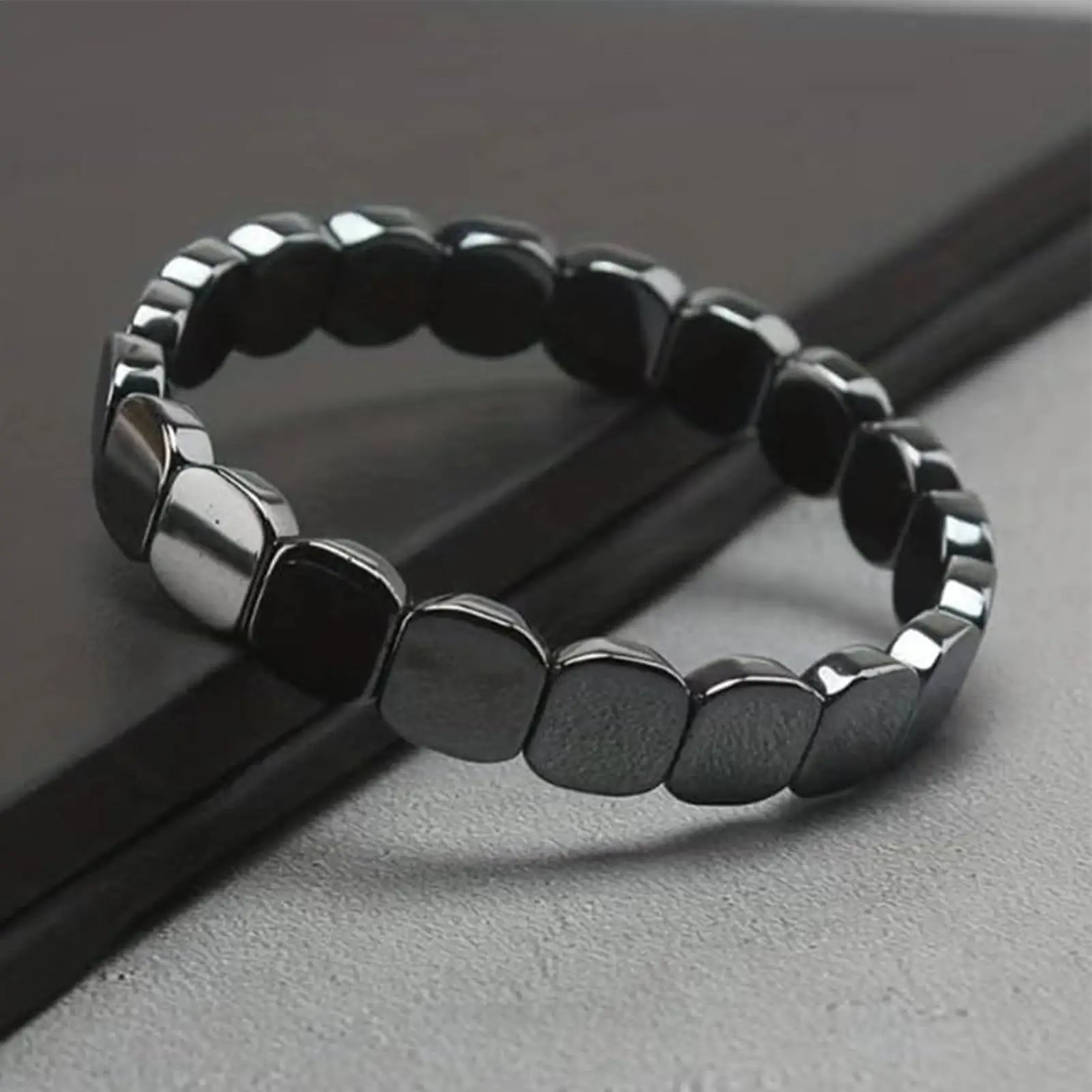 Wrist Wearing Hematite Bracelet Masculine Bracelet with Natural Hematite Masculine Jewellery Wrist Decor Father Husband