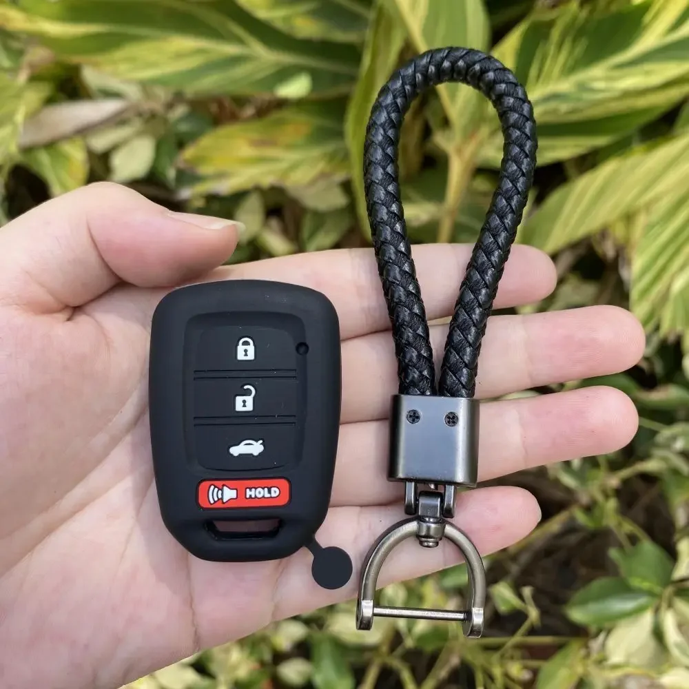 

For Honda Accord CIVIC CRV Jazz HR-V HRV 2013-2016 4 Button Rubber Car Key Fob Cover Silicone Protector Case Keychain Accessorie
