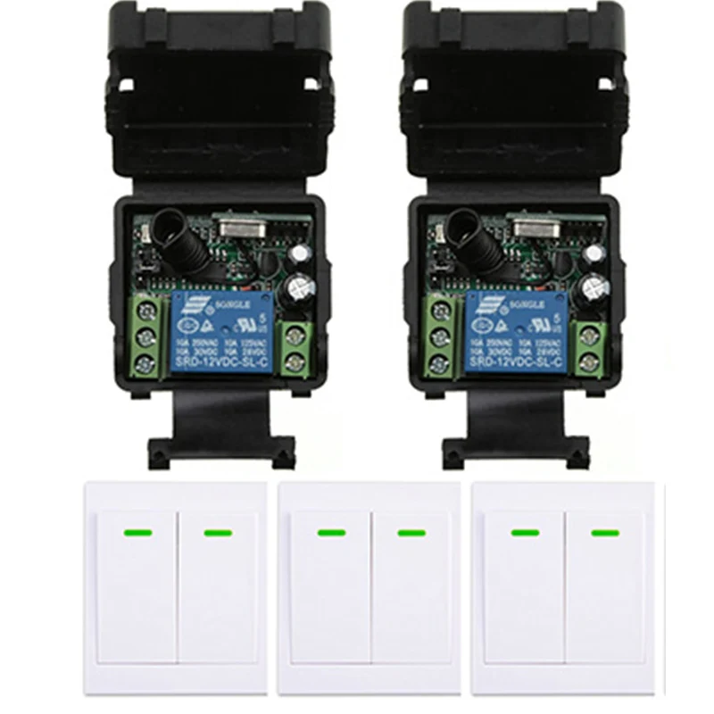 xuanlongyuan DC12V 24V 1CH Remote Switch Receiver Wall Transmitter Wireless Power Switch Radio Controlled Switch Garage Doors