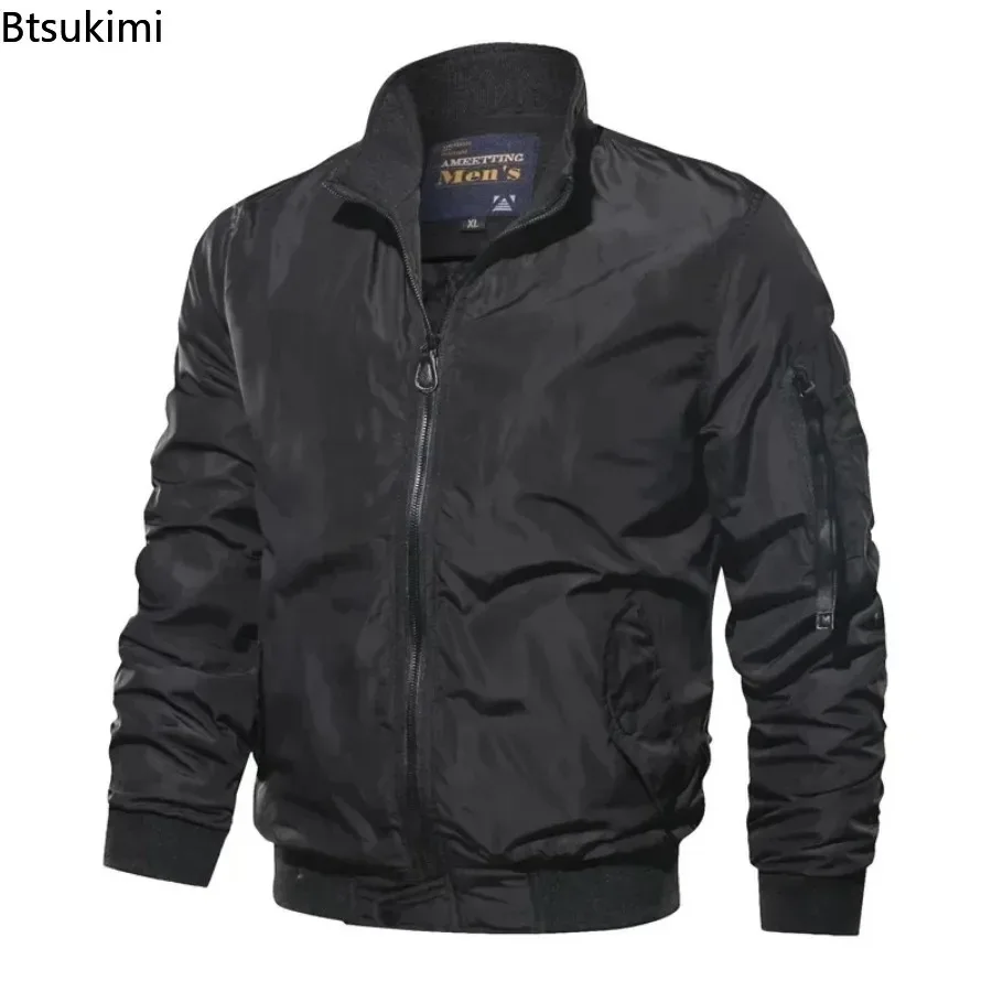 2026 Men\'s Fashion Cotton Warm Jackets Slim Fit Bomber Jacket  Autumn Winter Outdoor Casual Long Sleeve Warm Coats for Men 5XL