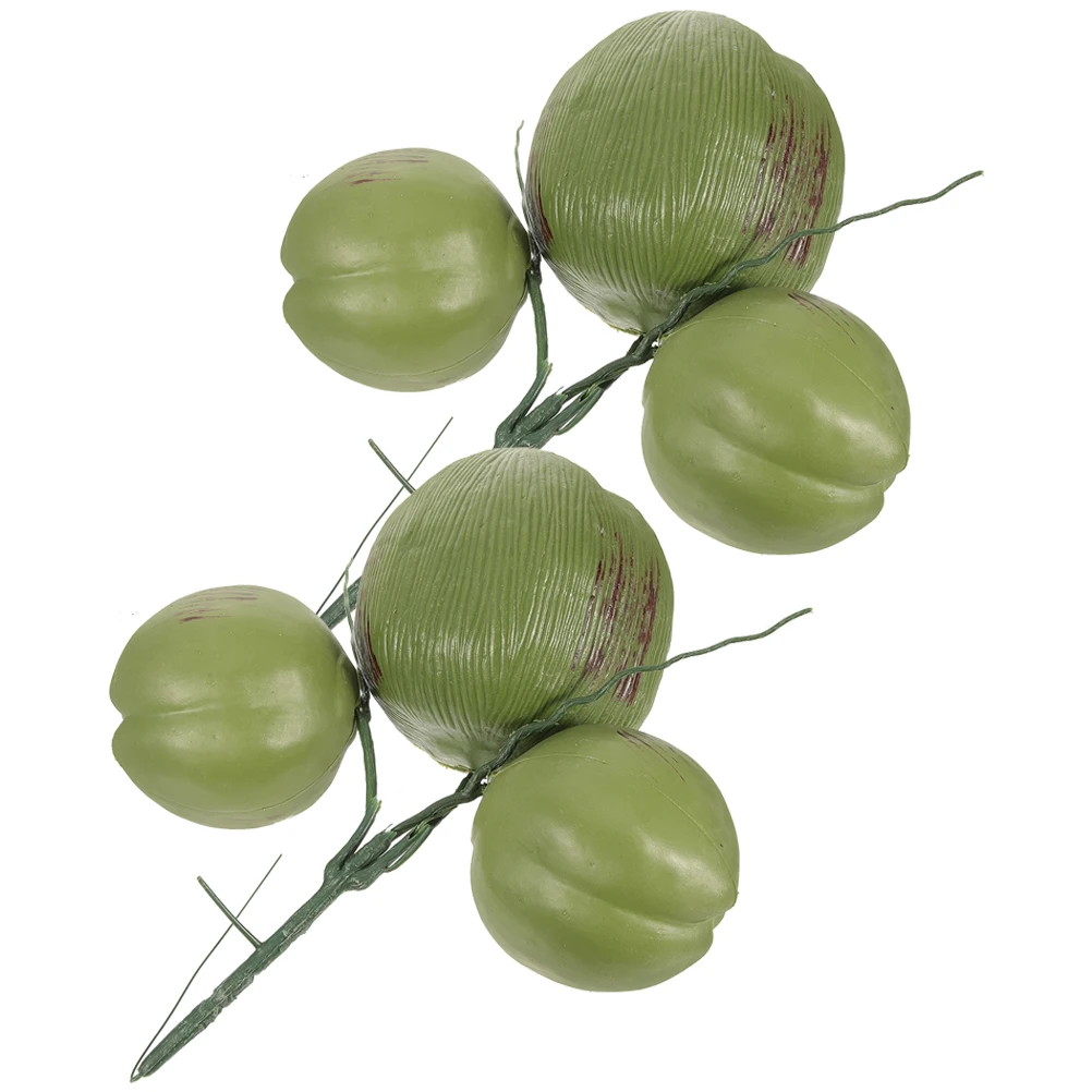 

2 Bunches Artificial Coconuts Tropical Party Decorations Plastic Simulation Fruit Photo Props Farmhouse Decorations Fake Fruits
