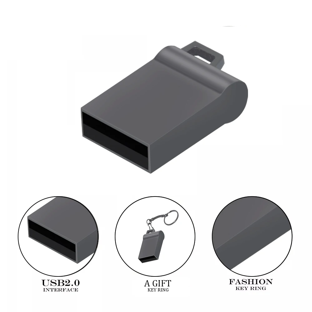 Mini clé USB 2.0 métallique étanche, support à mémoire de 4GB 8GB 16GB 32GB 64GB, lecteur Flash personnalisable avec Logo, 100% capacité réelle, disque U