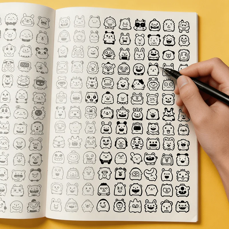 Adult Coloring Book with Complex Monster Graffiti Patterns - Suitable for Art and Painting Practice,Various Mini Monster Designs