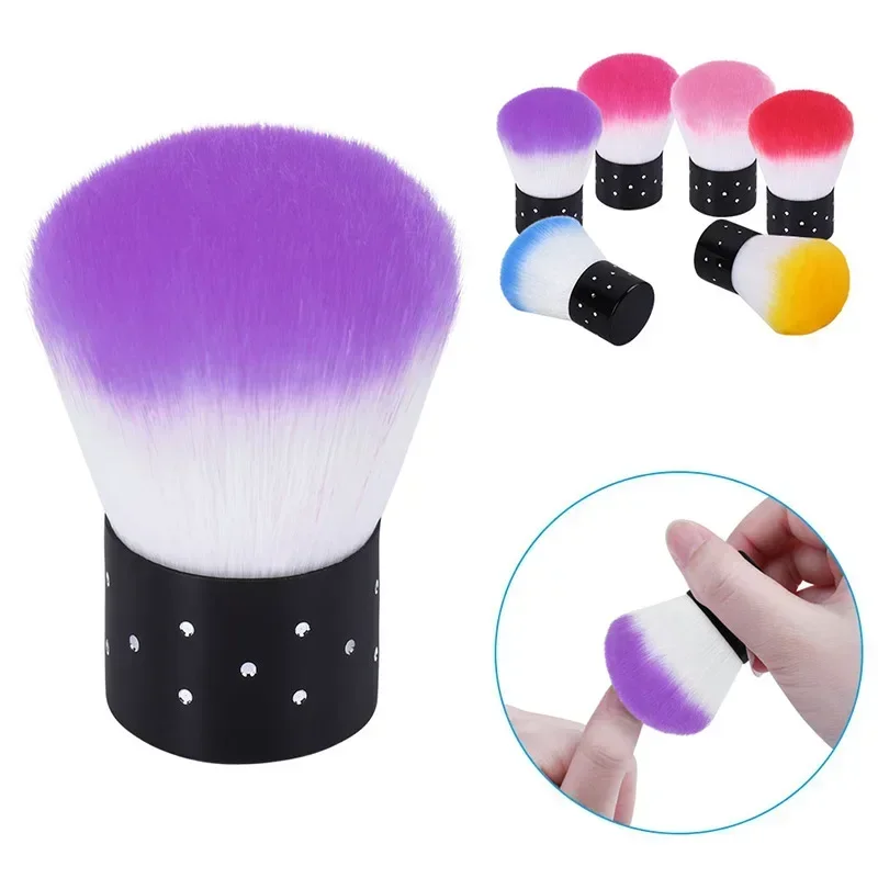 Cepillo de limpieza de polvo de uñas de plástico, limpiador de polvo para uñas de Gel UV acrílico, accesorio para el cuidado de manicura, 1 ud.