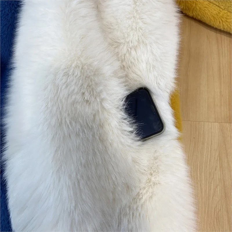 Muslimanic Style Elegant Lady Fur Coat Fashion Streetwear Long Fluffy Jacket 2023 autunno inverno spesso caldo soprabito peloso