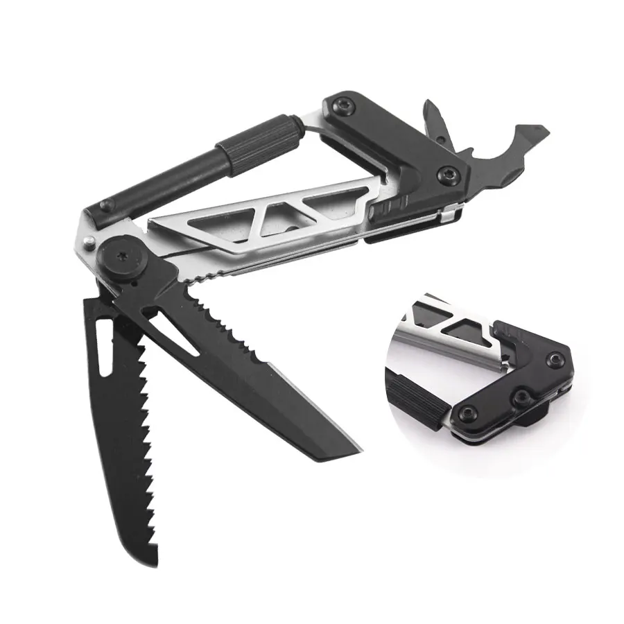 

Korknife Черный мультитул Карабин Брелок Алюминий и нержавеющая сталь Открывалка для бутылок, гаечный ключ, отвертка, нож, брелок EDC