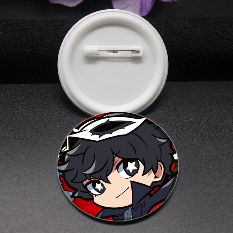 32/44/58mm Anime Persona 5 Brooches Amamiya Ren Cartoon Lapel Pin Backpack Collar Badge Jewelry Gifts Accessory Fans Collections