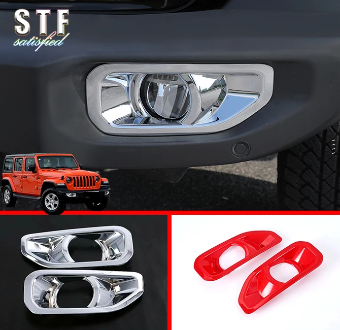 

ABS Front Fog Light Cover Trim For Jeep Wrangler JL 2018 2019 Car Accessories Stickers W4