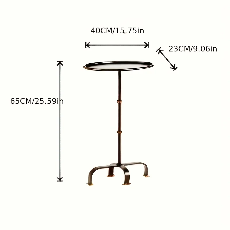 Narrow Round Edge, Niche Design, Oval Sofa Edge, Metal Storage Corner, Retro French Bedside Storage, Movable American Coffee