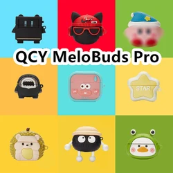 무선 블루투스 이어폰 실리콘 케이스, 큐씨와이 MeloBuds Pro 보관함, 이어 클립 헤드폰 커버, 만화 충전 박스