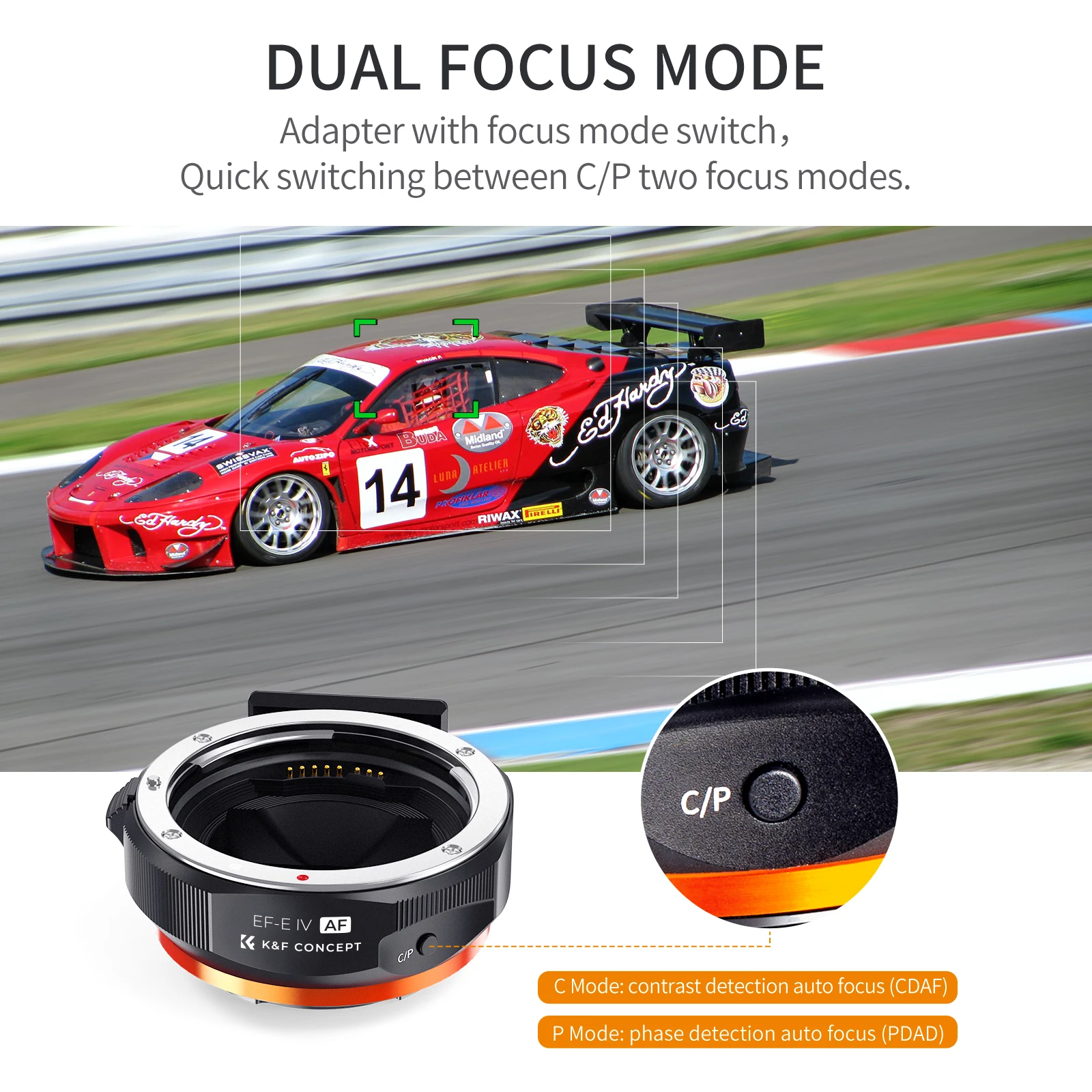 K&F Concept EE to E IV Auto Focus Lens Adapter for Canon EOS EF EFS to ​Sony a6400 a6700 A7C A7C2 A1 A9 A7R2 A73 A7R4 A7R5 A7R3