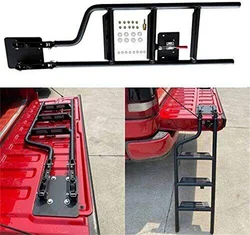 Truck Pickup Folding Steel Heavy Duty Bed Stairs Cargo Tailgate Ladder Step Up