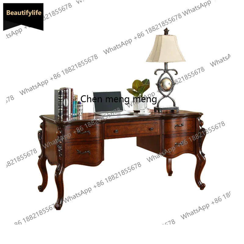 A139 مكتب الكتابة المنزلية الأمريكية الخشب الصلب مكتب أوروبي سطح المكتب مكتب كلاسيكي #1