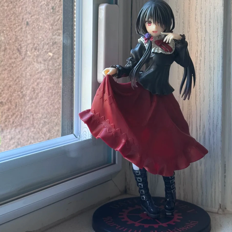 デート・ア・ライブ 時崎狂三 アニメフィギュア キュートガールモデル おもちゃ PVC レッドドレス 着せ替え スタンドモデル 車内装飾品