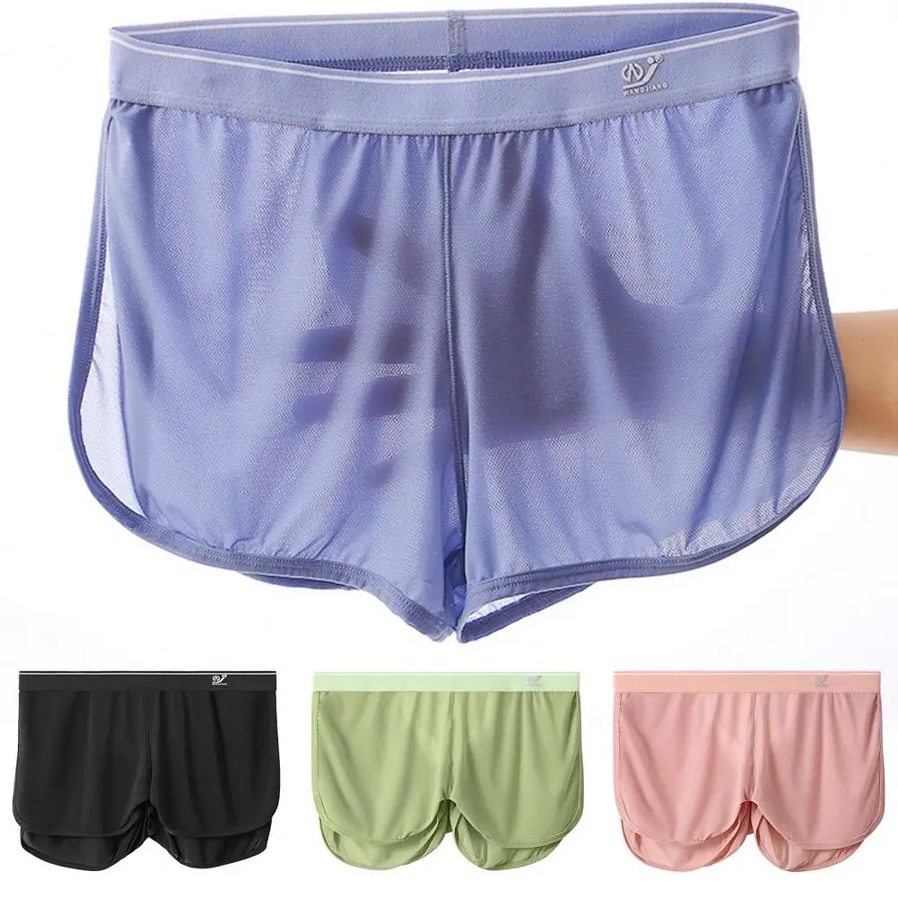 

Soft M-3XL Breathable Mesh Boxers Panties Quick Drying Summer Casual Sport Shorts Male Garment Boxers Panties Home Wear