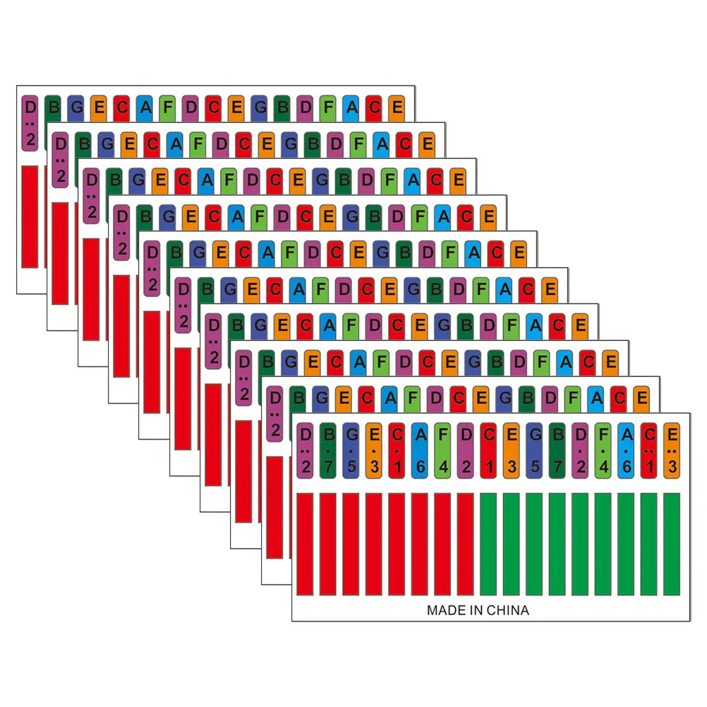 

10 Pcs Scale Stickers for Kalimba Note Fingertip Thumb Piano Decal Keyboard Beginner Mini Colorful Aid