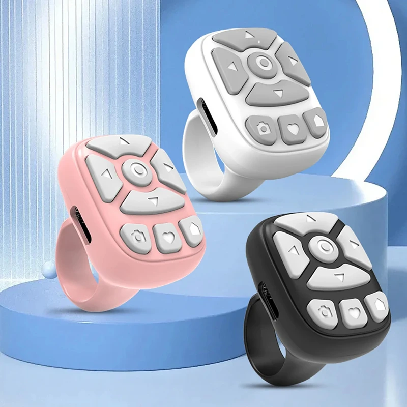 Mobile Phone Bluetooth Remote Control Shake Ring Controller 8 Key Music Switch Camera Liking Device E-book Page Turner