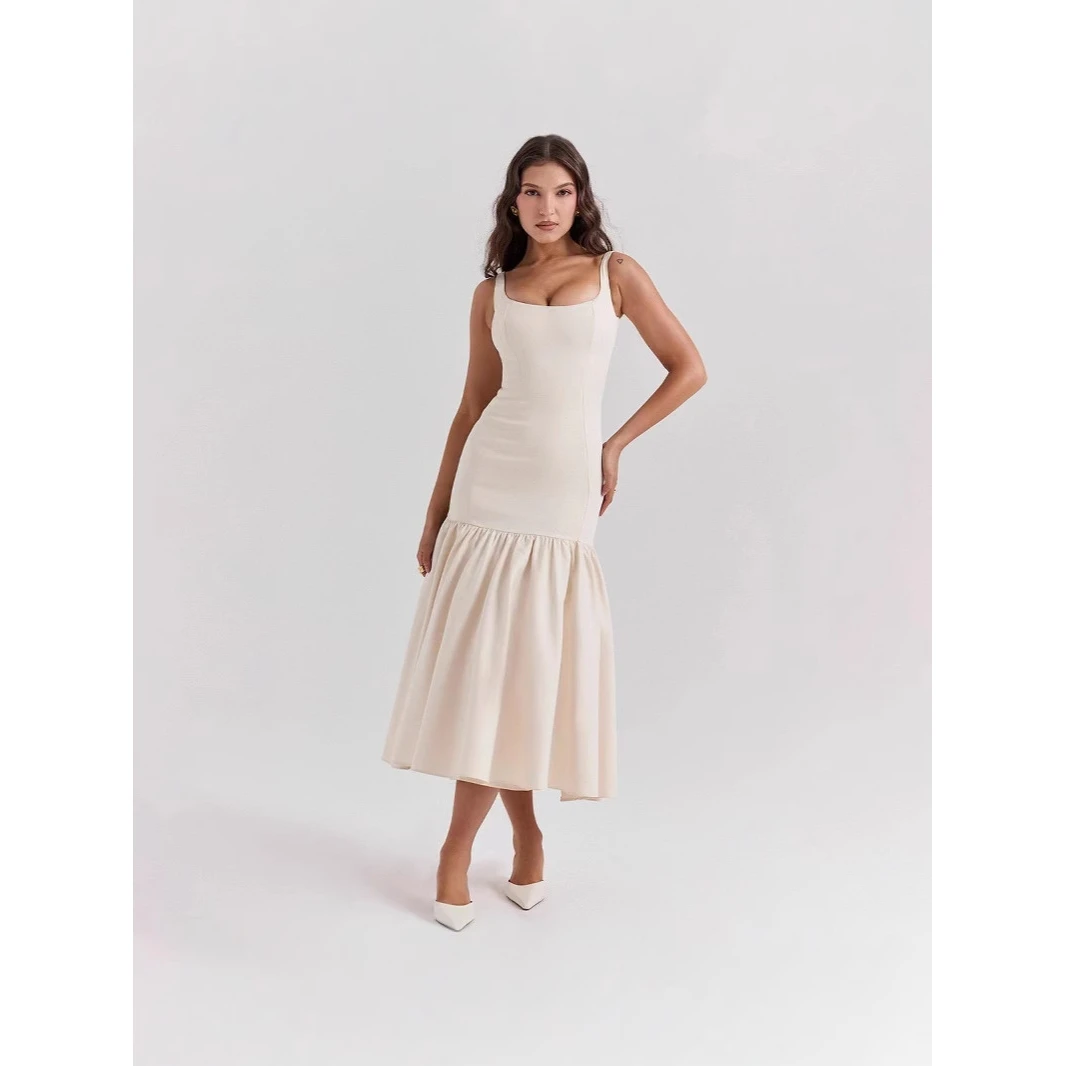 

Модная женская свободная юбка макси из полиэстера без бретелек, А-силуэт, для летнего повседневного образа