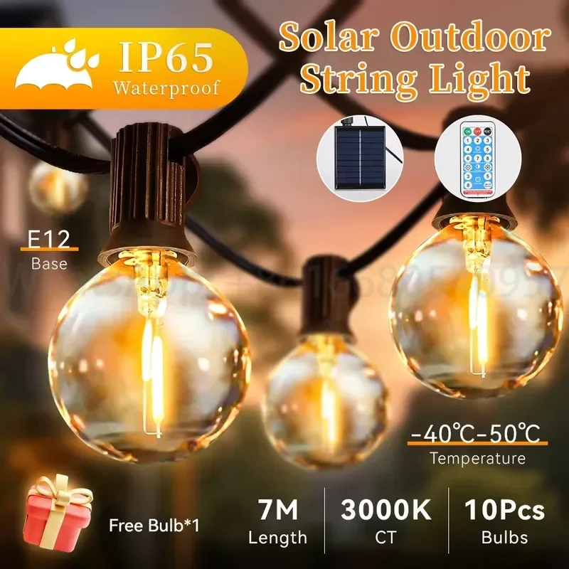 Street Garland String Light Garden Decor Solar Led Light Outdoor G40 Remote Control Waterproof Wedding Lamp/Solar Bulb Lights