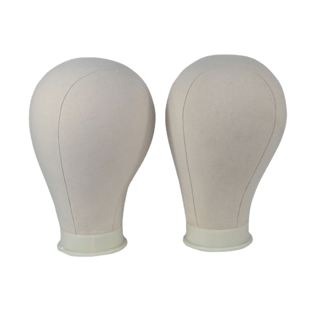 

Бежевый манекен-голова из холщовой ткани для демонстрации париков и наращивания волос, для парикмахерских и стайлинга