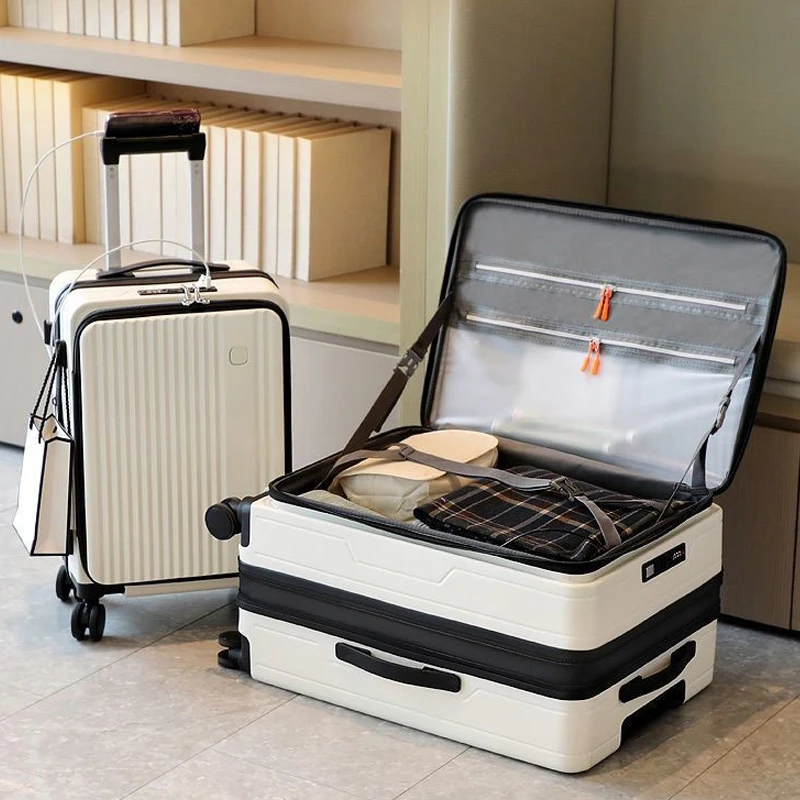 

Высококачественный интернат для ноутбука с передним отверстием, расширяемый большой глубокий складской чемодан на колесиках, 24, 26, 28-дюймовый чемодан с роликовым колесом