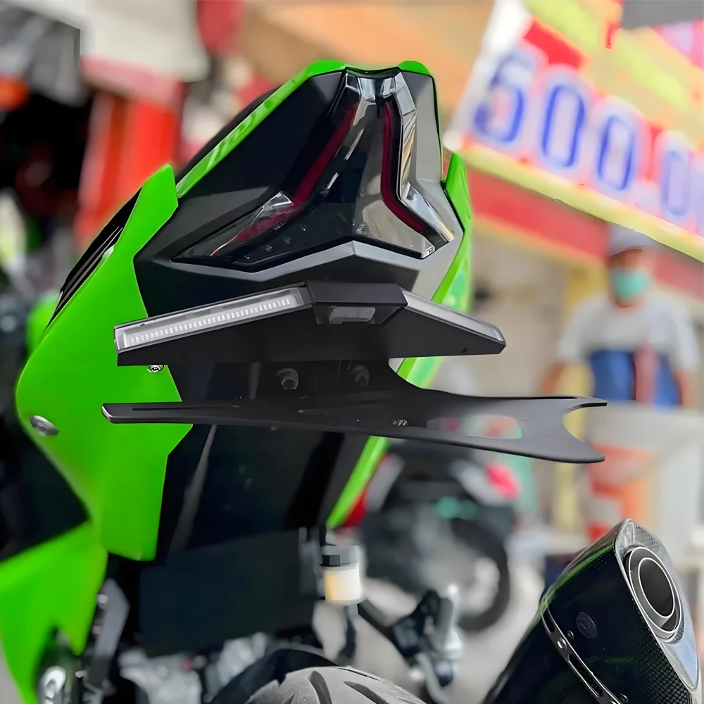 New Motorcycle ZX4RR Accessories Separate License Plate Holder Waterproof Short Tail For Kawasaki Ninja ZX-4R RR RRR 2024-2026