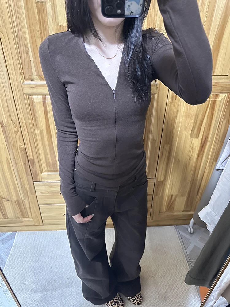 الأمريكية Sle الساخن فتاة سستة طويلة Sve V-Ne تي شيرت المرأة سليم صالح ملابس داخلية التخسيس قاعدة irt الرجعية Sle تخفيف