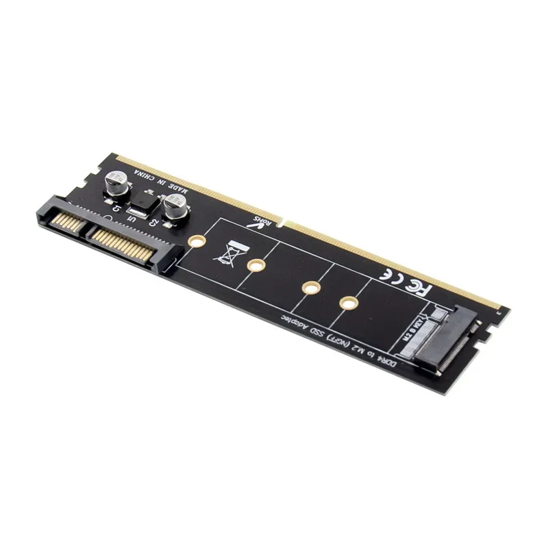 Add On Card DDR4 Memory Slot M.2 SSD To SATA3.0 15+7Pin Expansion Board M.2 NGFF SSD Adapter Riser Controller Converter Card