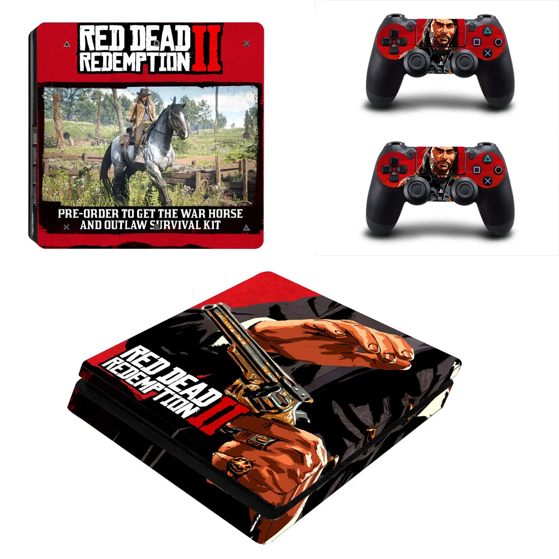 Red Dead Redemption 2 PS4 Slim Skin Sticker Decal Cover Protector For Console and Controller Skins Vinyl