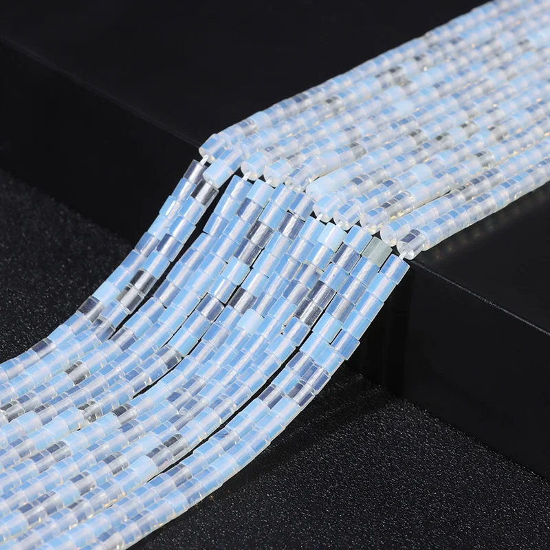 Natural Cylindrical Shape Opal Beads Opalite 4MM Loose Spacer Stone Bead Fit Diy Bracelet Necklace Earrings For Jewelry Making