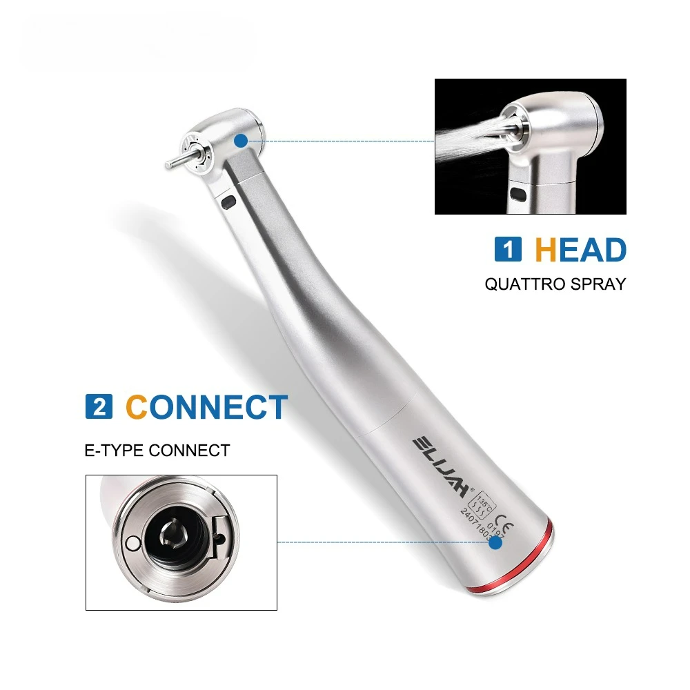 Tandheelkundige Borstelloze Elektrische Micromotor LED Micromotor Werk met 1:1/1:5 Glasvezel E-type Contra Hoek Handstuk Tandarts Gereedschap