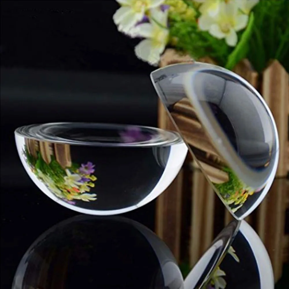 40-60mm Crystal Glass Paperweight Half Sphere Dome Magnifier Round Magnifying Glass for Reading Home Office Wedding Decor