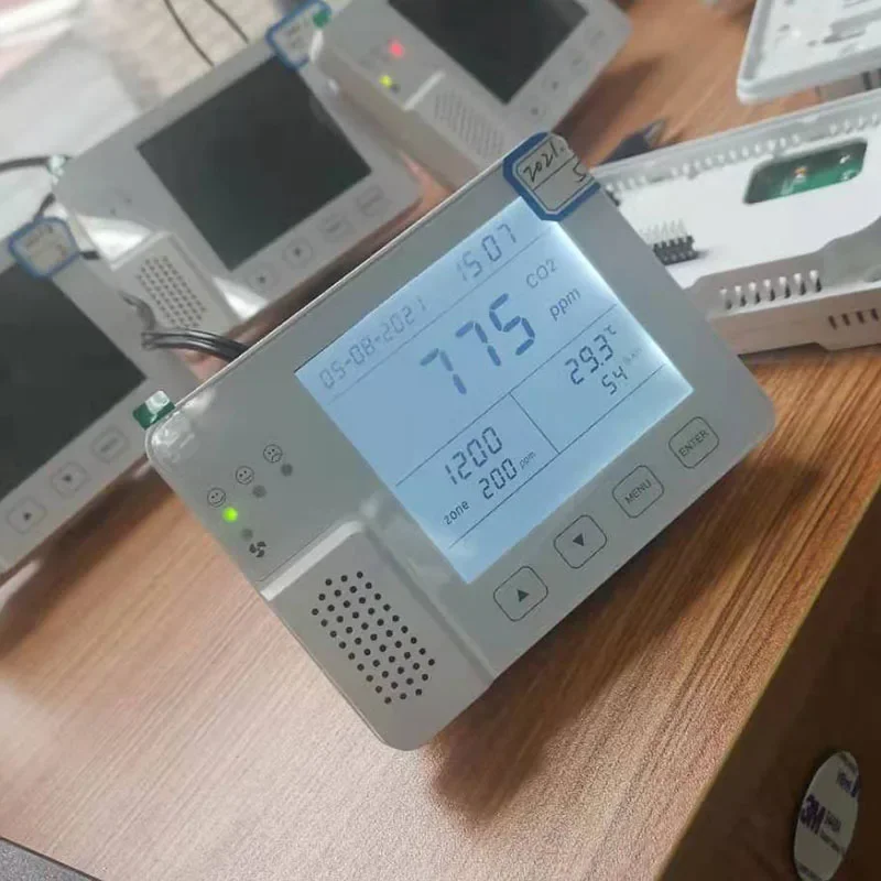 Air quality co2 monitor controller with Relay function , Large LCD Temperature humidity Carbon dioxide air quality monitor