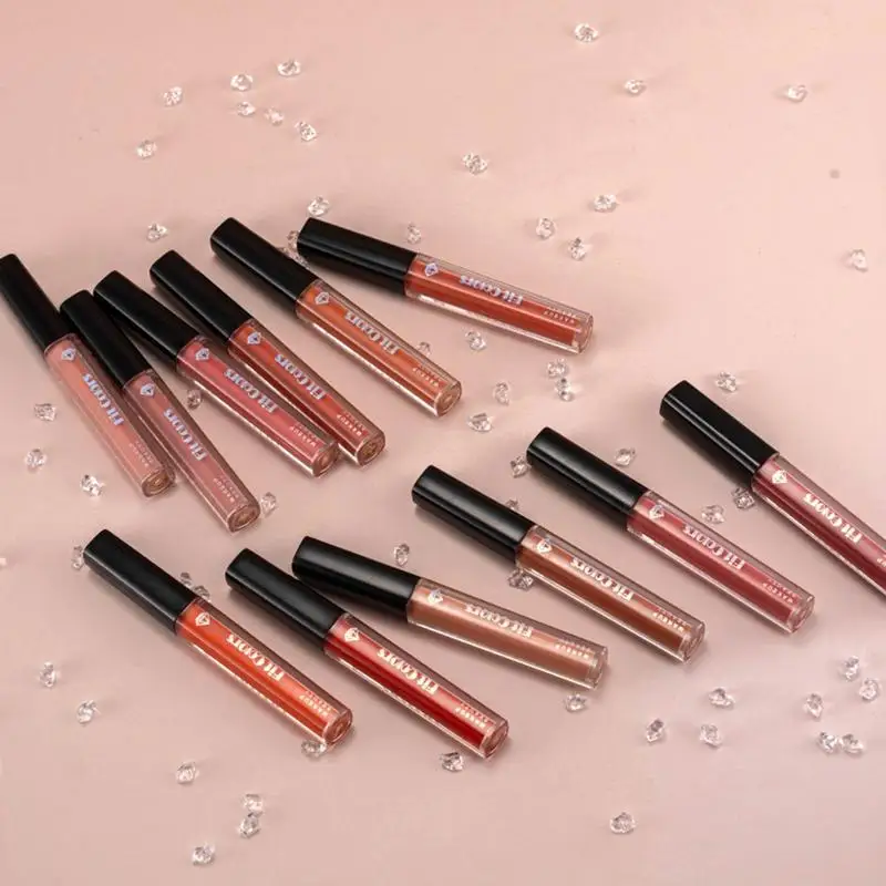 12 Stuks Fluweel Matte Vloeibare Lippenstift Non-Stick Cup Waterdicht Nude Lipgloss Kit Non-Stick Cup Niet Vervagen Lippenstift Make-Up Set