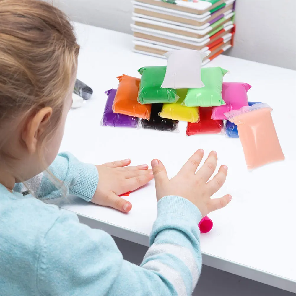 48 pçs ar seco argila modelagem argila antiaderente macio maleável para crianças diy artesanato projetos de arte atividades escolares kits diy