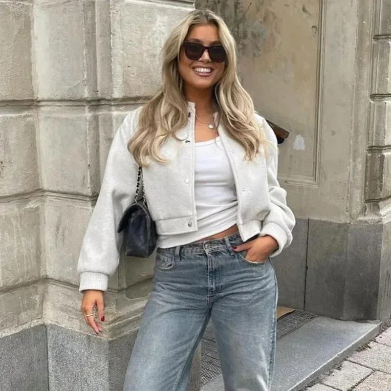 European and American Popular Women's Clothing Autumn and Winter New Item Soft Loose Pilot Jacket Jacket