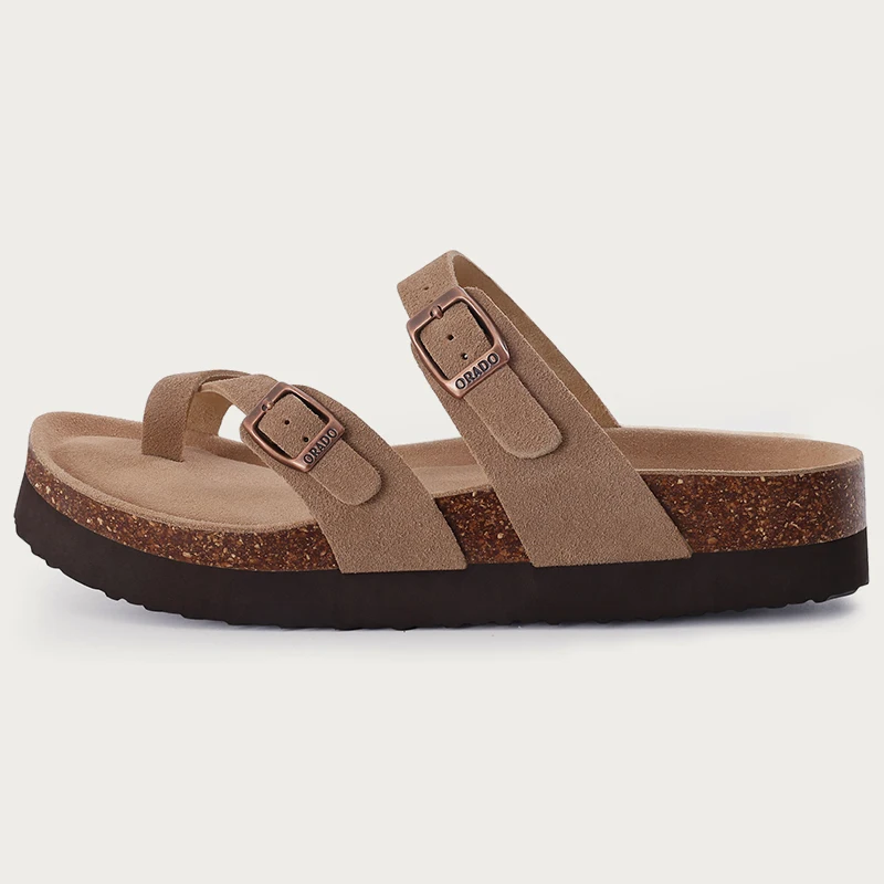 Bebealy-Sandalias antideslizantes para hombre, chanclas de verano, zuecos de plataforma para exteriores, hebilla ajustable