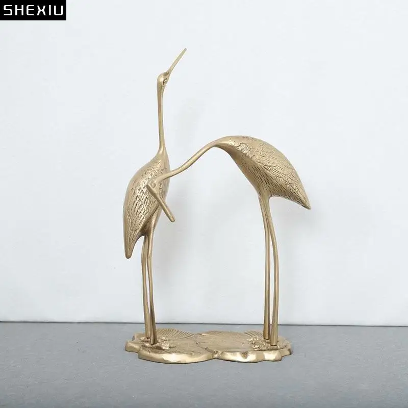 

Golden Fairy Crane Sculpture Minimalist Metal Crafts Ornaments Desk Decoration Statue Furnishings Room Aesthetics Decor