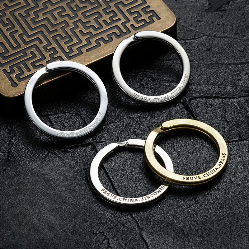 Stainless Steel Copper Titanium Alloy Keychain for Men Women Waist Clip Car Key Holder Backpack Bag Pendant Multi Metal Key Ring