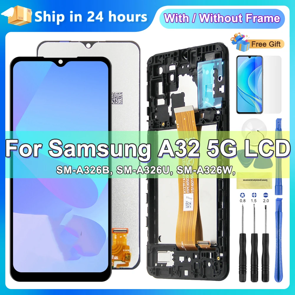 Display Screen for Samsung Galaxy A32 5G Lcd Display Touch Screen Digitizer with Frame Assembly for Samsung A32 5G A326 A326B