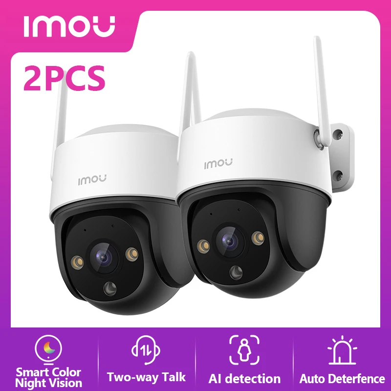 IMOU Cell All In One Cruiser Set 2K WiFi Camera 5000mAh Battery Solar IP66 Smart Color Night Vision Home Security Camera
