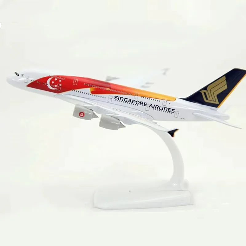 

20CM A380 Singapore Airline 1:400 Airbus Alloy Aircraft Model Die-cast Airplane Model with Wheel Stand Collectible Display Model