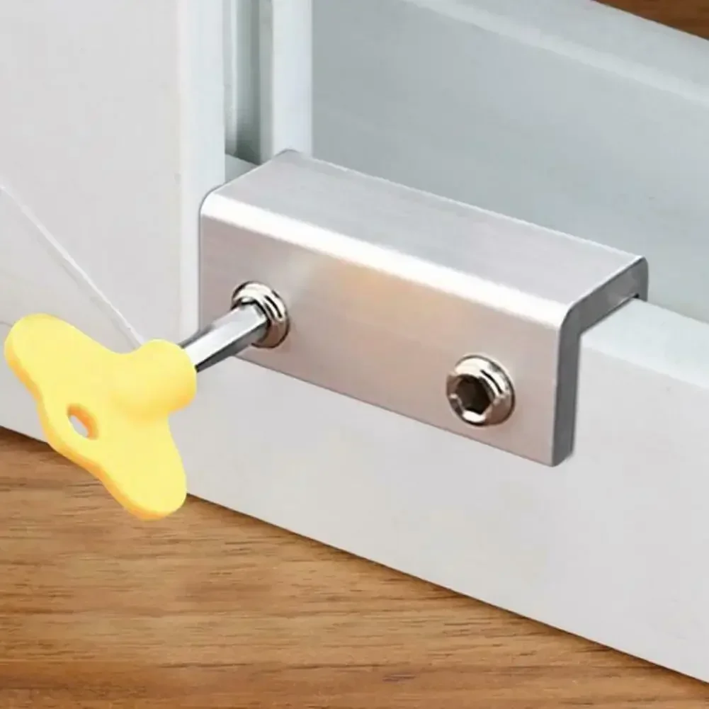 Eeatop Door Shutter Lock Restrictor Window Security Key Lock Sliding Doors Windows Restrictor Child Safety Anti-theft Door Stopp
