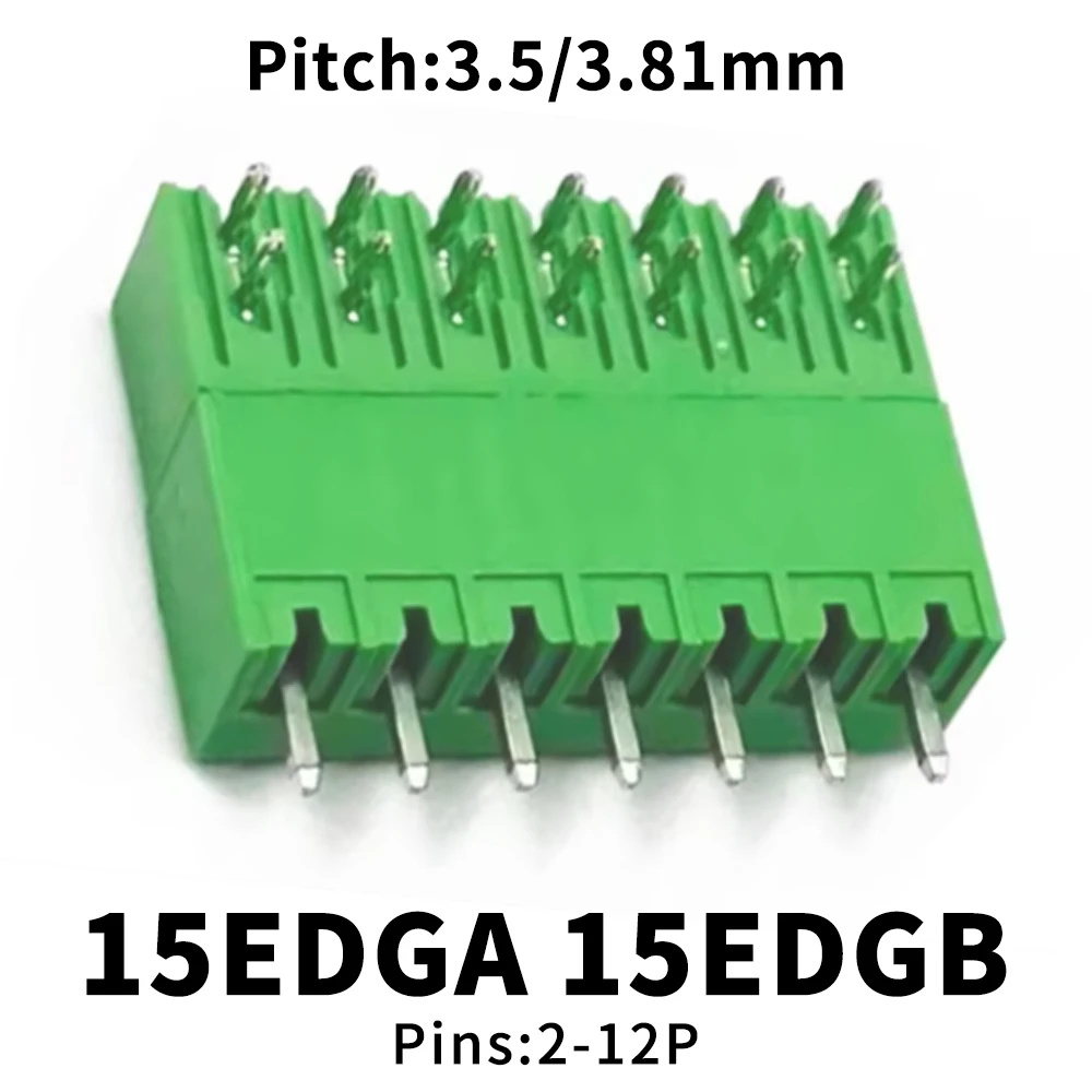 

(10 комплектов) 15EDGA 15EDGB-3.5/3.81мм Клеммный блок с изогнутыми и прямыми контактами, двухконтактный, KF 15EDGV 15EDGRC 3.5/3.81 2~12P