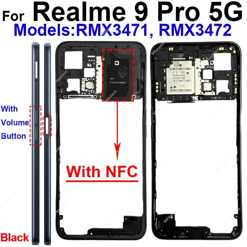 Custodia Hi-Case Per Realme 9 Pro/9 5G/Q5 Con Copri Fotocamera Scorrevole E Anello Supporto Magnetico (Nero)